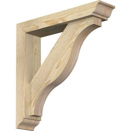 Ekena Millwork Funston Traditional Rough Sawn Bracket w/ Offset Brace, Douglas Fir, 4"W x 18"D x 18"H BKT0402X18X18FST01RDF